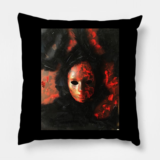 The Mask of the Dark Soul Pillow by heyokamuse