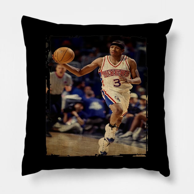 Allen Iverson Sixers Vintage Pillow by CAH BLUSUKAN