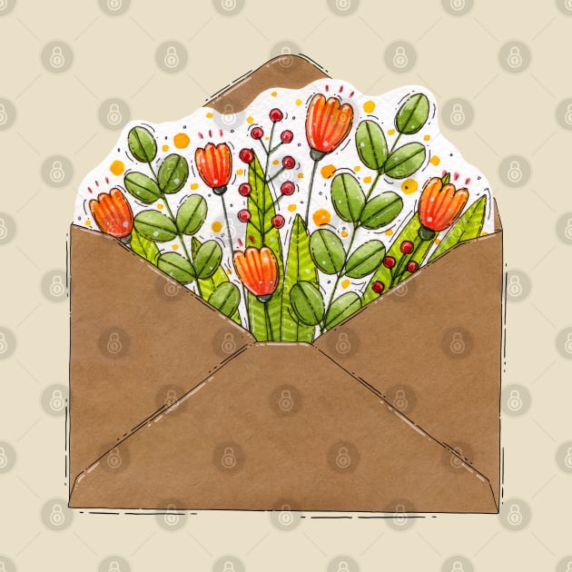 Floral envelope by Tania Tania