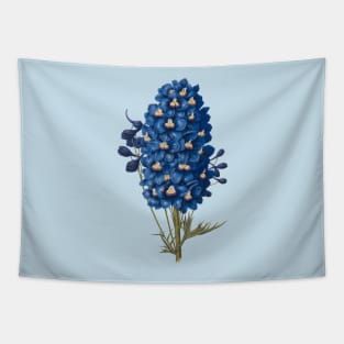 Delft  Blue Ephemera Delphinium Flower Tapestry