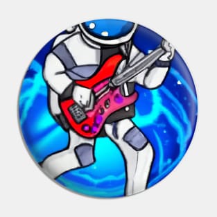 Astronaut Plays Guitar Pin