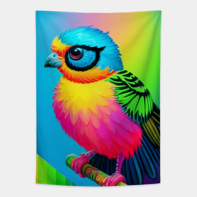 Colorful Small Parrot Tapestry by Nobiya