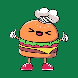 LOVELY CUTE BURGER IN CHEF LOOK T-Shirt