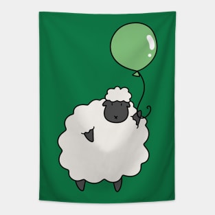 Green Balloon Sheep Tapestry