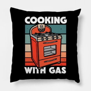 Retro Cooking With Gas // Funny Gas Stove Protest Pillow