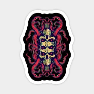 Skull Octopus Retro Tentacles Magnet