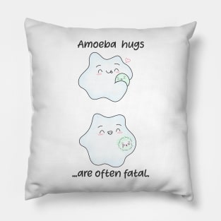 Amoeba hugs are often fatal. Biology Pun Fun Pillow