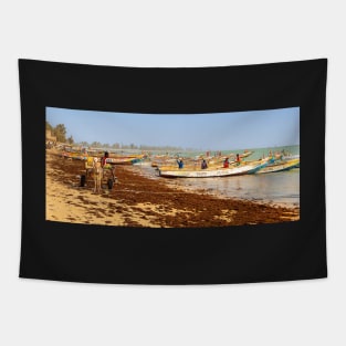 Pointe Sarene Fishing Boats Tapestry