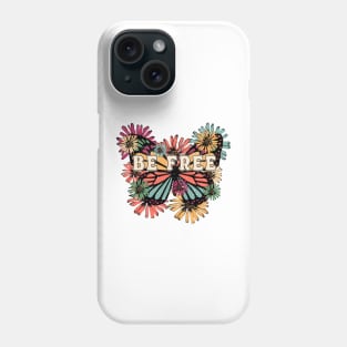 Be Free Butterfly Retro Sublimation Design Phone Case