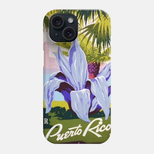 Vintage Travel Poster, Discover Puerto Rico! Phone Case by MasterpieceCafe