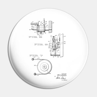 Driving and supporting means for high speed printing drum Vintage Patent Hand Drawing Pin