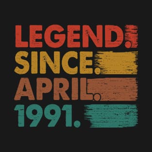 32 Years Old Gifts Legend Since April 1991 32th Birthday T-Shirt