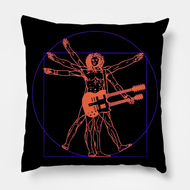 Guitar Rock Music Heavy Metal Rock N' Roll Shred Rock Guitar Pillow by blueversion