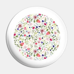 Berry bliss | fruit and floral watercolor Pin