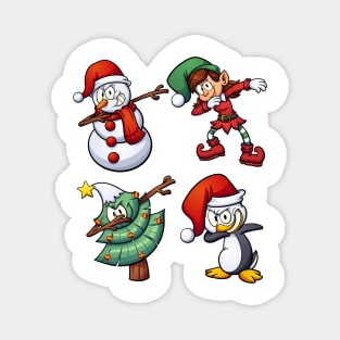 Christmas Dabbing Santa Elves Xmas Gift for Kids Boys T-Shirt Magnet