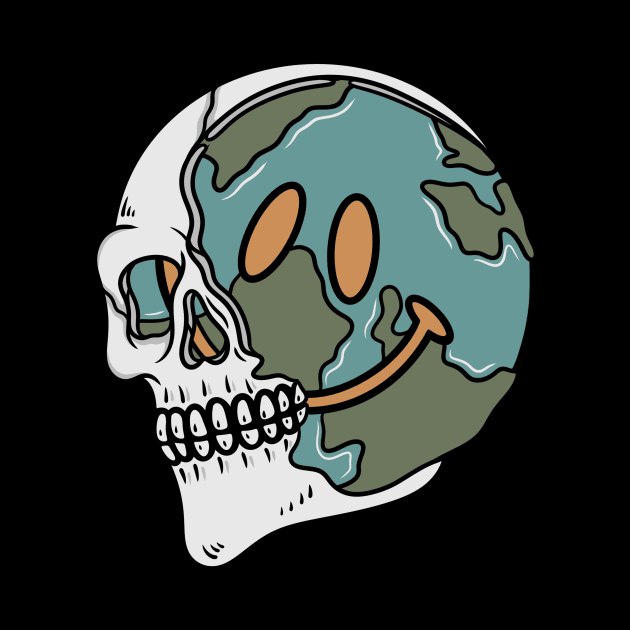 World and skull by gggraphicdesignnn