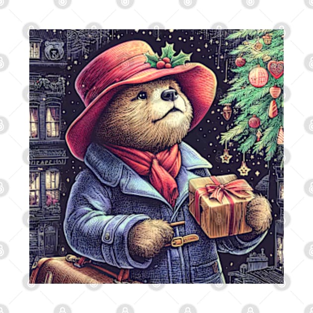 Charm and Cheer: Festive Paddington Bear Christmas Art Prints for a Whimsical Holiday Celebration! by insaneLEDP