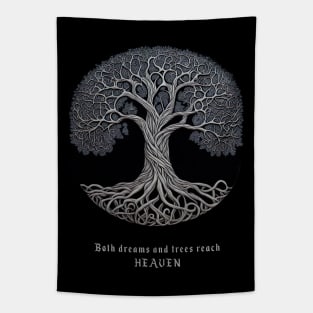 Inspirational Celtic Pagan Tree of LIfe Yggdrasil "Silver Tree of Life" Tapestry