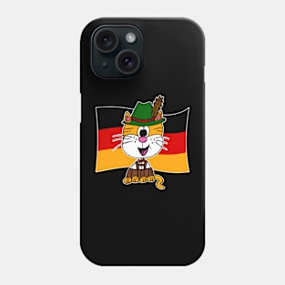 German Flag Cat Tyrolean Hat Lederhosen Germany Funny Phone Case