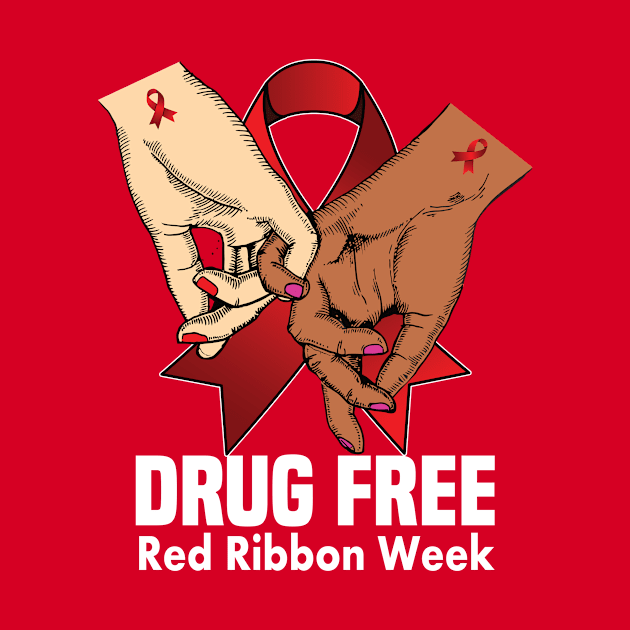 Drug free red ribbon week.. red ribbon gift by DODG99