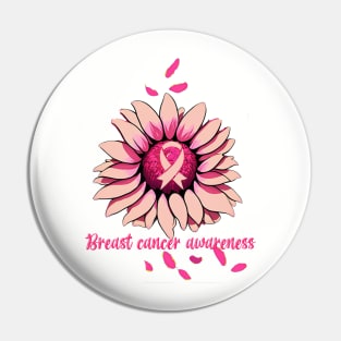 Breast Cancer Awareness. Sunflower Rosa Pin