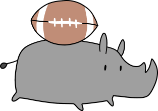Football Rhino Magnet