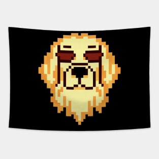 Hipster Golden Retriever Pixel Art Dog Lover Retro Tapestry