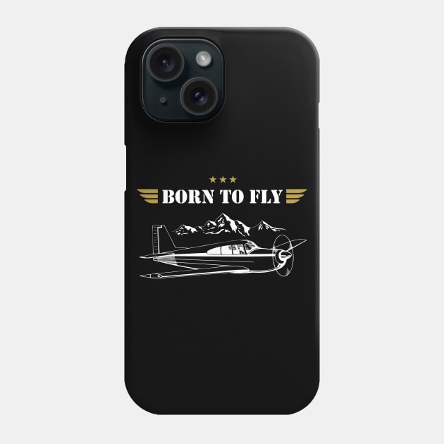 BORN TO FLY Plane Pilot - single airplane Phone Case by Pannolinno