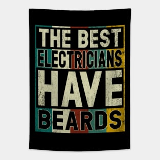 The Best Electricians Have Beards T Shirt Funny Electrician Shirts Funny Gift Fathers Tapestry