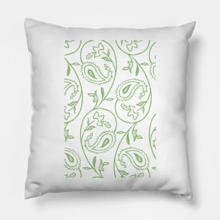 Green Flora Pattern Pillow