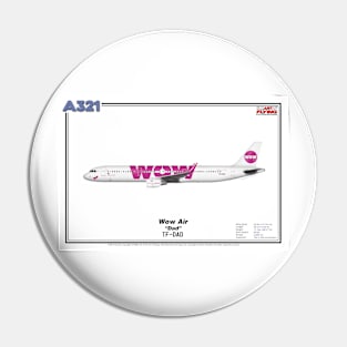 Airbus A321 - Wow Air "Dad" (Art Print) Pin