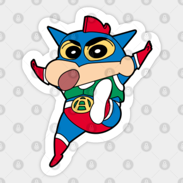 Shin Chan Action Kamen Shin Chan Action Kamen Aufkleber Teepublic De Teach your kids how to color beautifully and fun way. shin chan action kamen