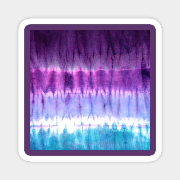 Purple and Blue Ombre Tie-Dye Stripes Magnet by Carolina Díaz