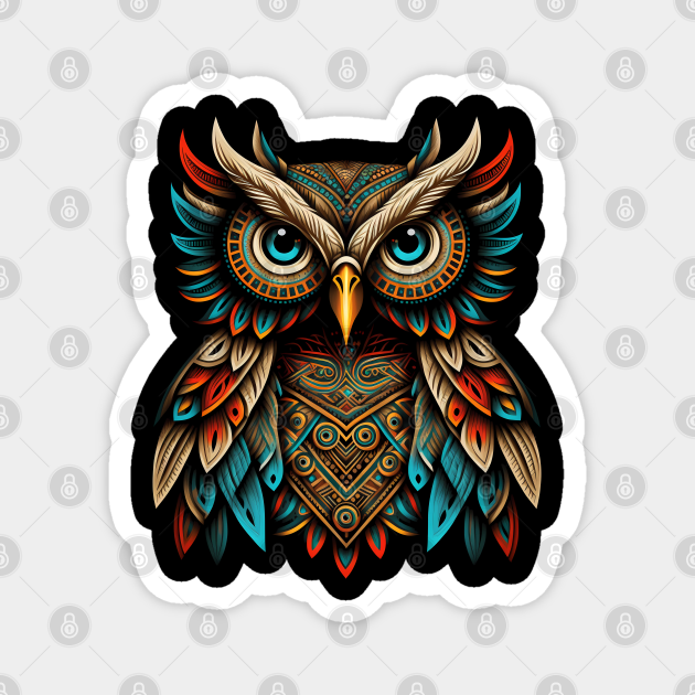 Owl Art Traditional Aztec Indigenous Azteca Style Owl Art TeePublic