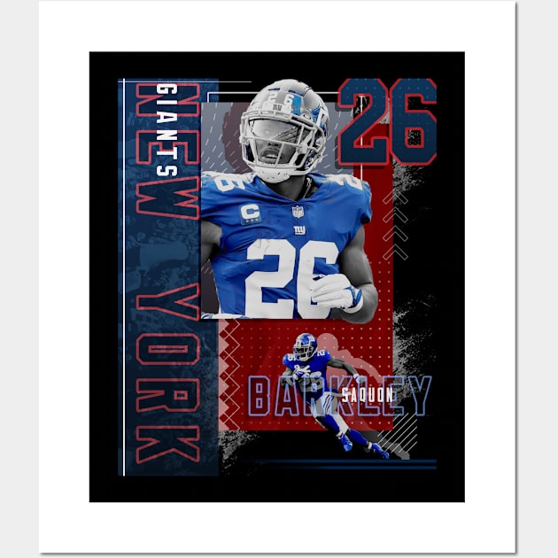 Rinkha Saquon Barkley Football Edit Tapestries Giants T-Shirt