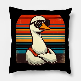 Silly Goose in Sunglasses Pun Meme Pool Funny Goose Pillow