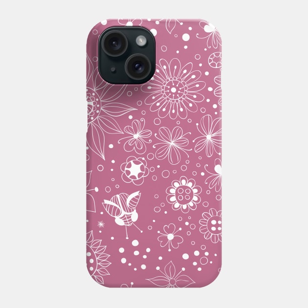 Floral doodles Phone Case by katerinamk