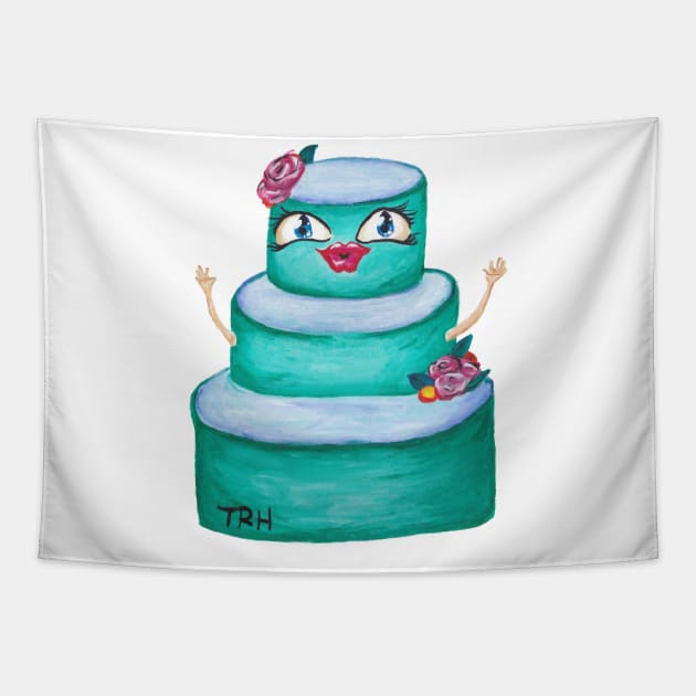 Cake Lady Wants to Be Your Friend Tapestry by tiffanycanpaint