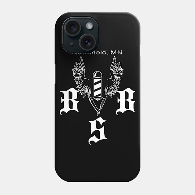 BSB white ink Phone Case by Bridge Square Barber Shop