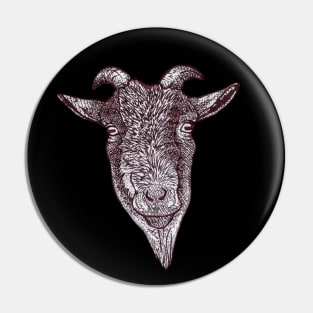 Goat head farm animal Pin