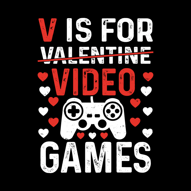 V is for video games, Gamer valentine gift by sufian