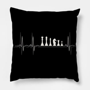 Heartbeat Chess - I love chess Pillow