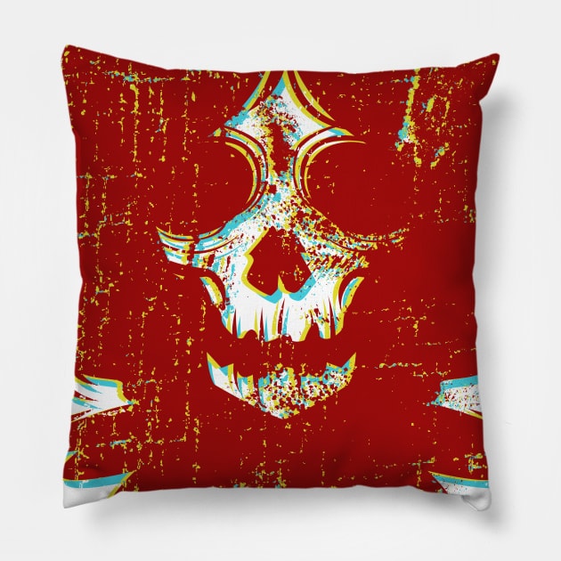 Ghost Face - Red Pillow by RudeOne