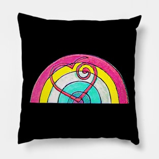 Rainbow heart 1 Pillow