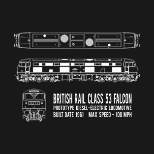 British Rail Class 53 Falcon Prototype Locomotive Train Blueprint Diagram Gift T-Shirt