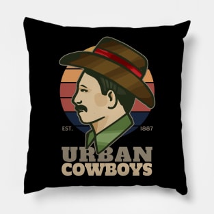 Vintage Cowboy Urban Life Pillow