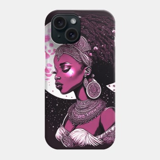 [AI Art] Lunar Lady, Line Art Style Phone Case