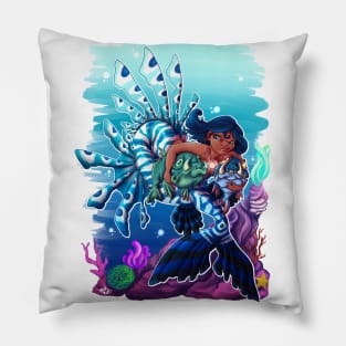 Mermaid pals at sea Pillow