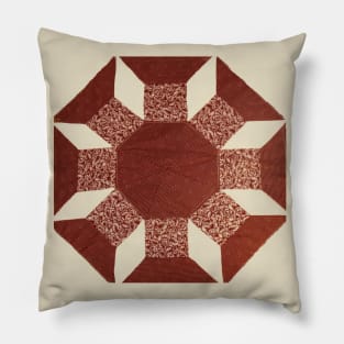 Quilt Pattern Castle in Red Pillow