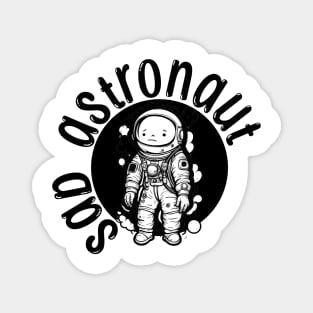 sad astronaut kid black white graphic illustration design Magnet